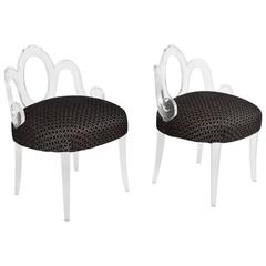 Pair of Vintage Lucite Side Chairs, Attributed Grosfeld House 3