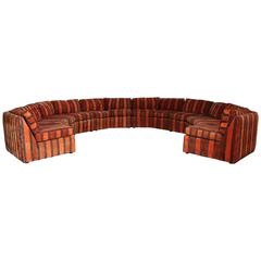 Vintage Curved Six-Piece Milo Baughman Style Sectional Sofa by Bernhardt Flair MCM Mod