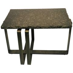 Incredible Italian Marble-Top Table with Iron Base