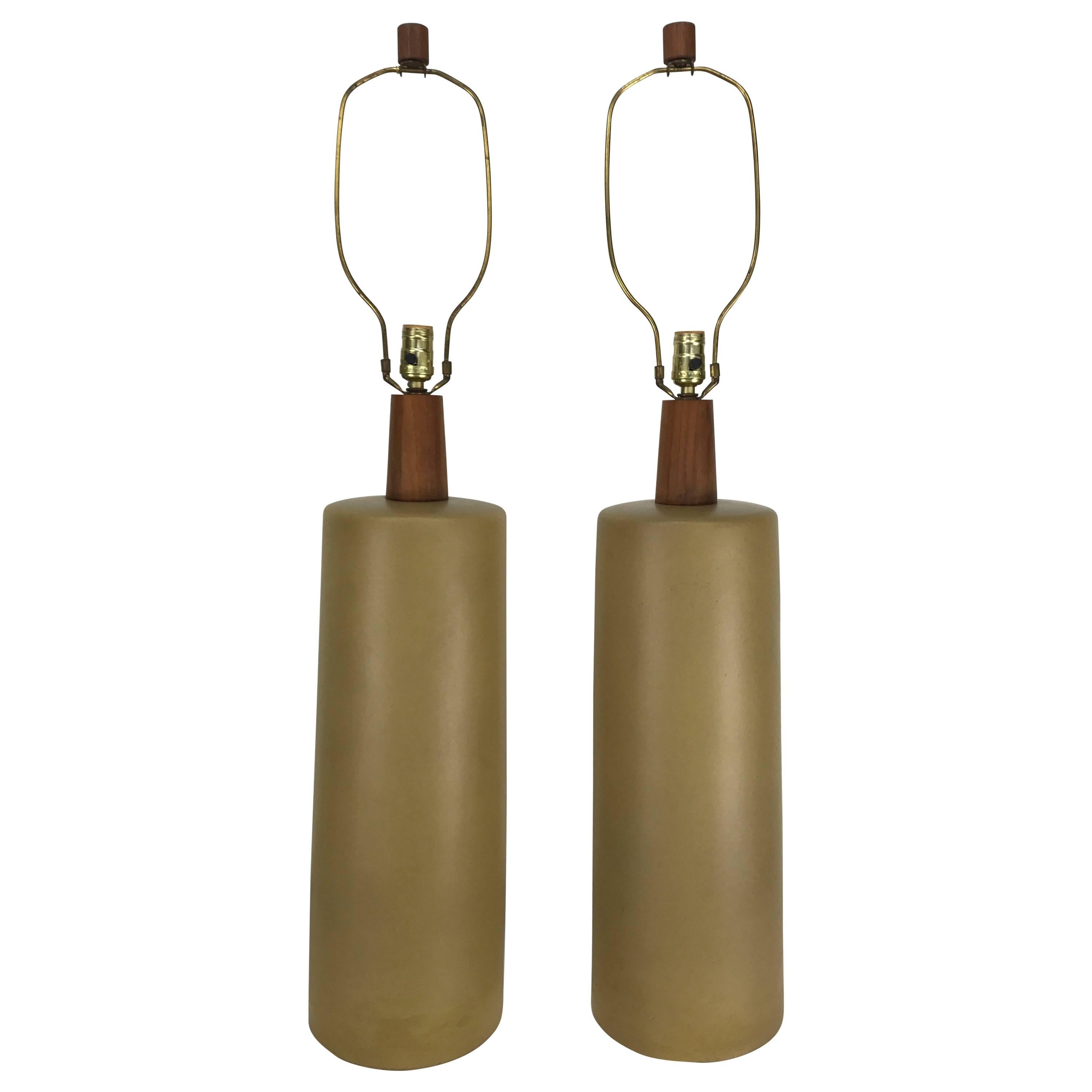 Oversized Modernist Pottery Lamps by Gordon & Jane Martz, Marshall Studios