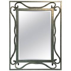 Vintage Exceptional Modernistic Aluminum Wall Mirror by Carvers' Guild