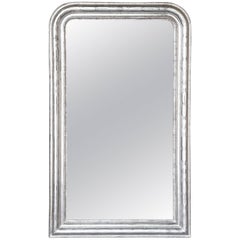 19th Century Louis Philippe Silver Leaf Mirror
