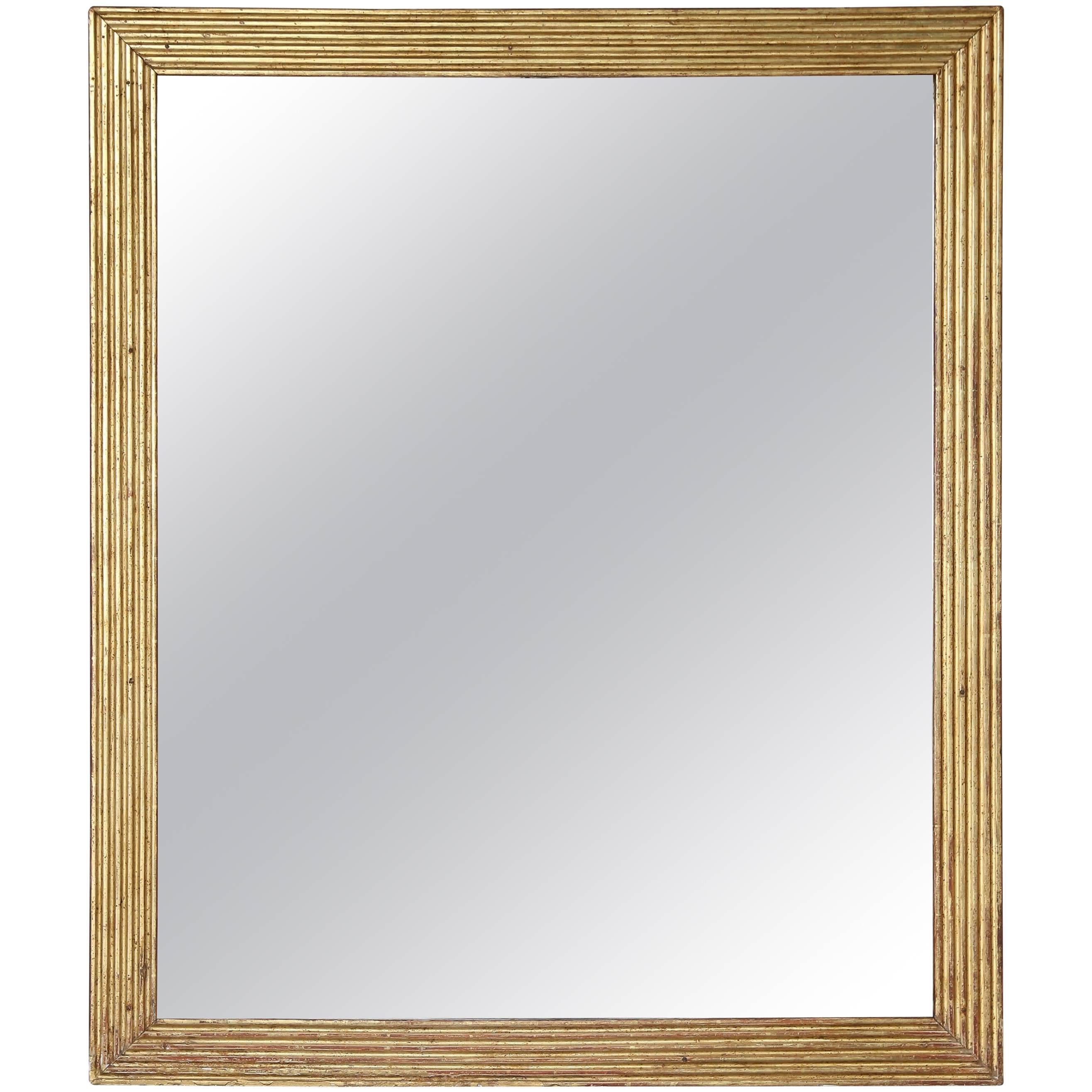 19th Century Directoire Reeded Gilt Mirror