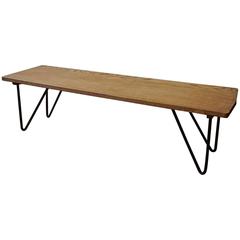 1950s Iron and Wood Bench or Table 3