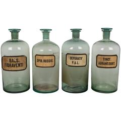 Antique Set of Four French Apothecary Bottles