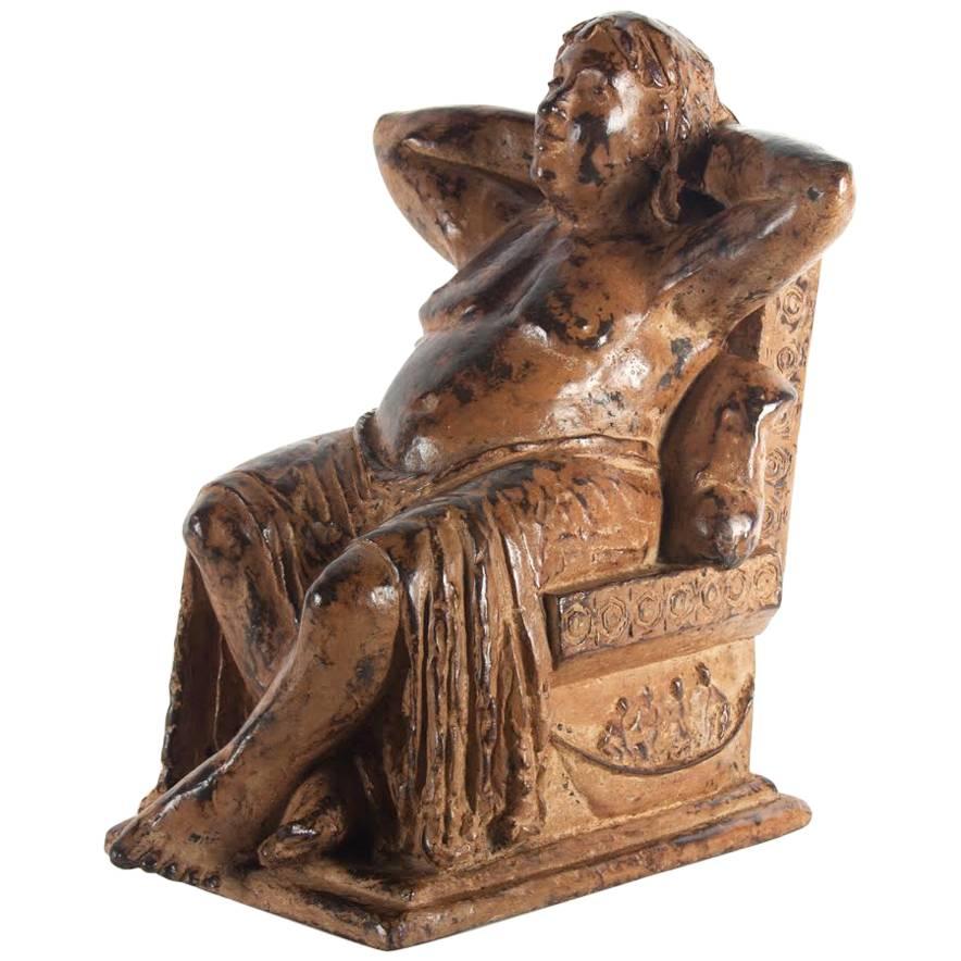 Beautiful Bronze Bacchus Figure, Artist Charles Dumernit, 21st Century