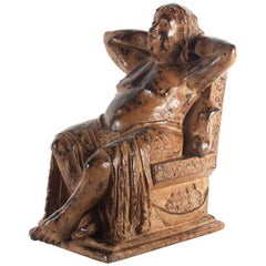 Beautiful Bronze Bacchus Figure, Artist Charles Dumernit, 21st Century
