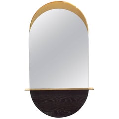 Solis Mirror (Small) in Lacquered Brass and Blackened Ash by Simon Johns