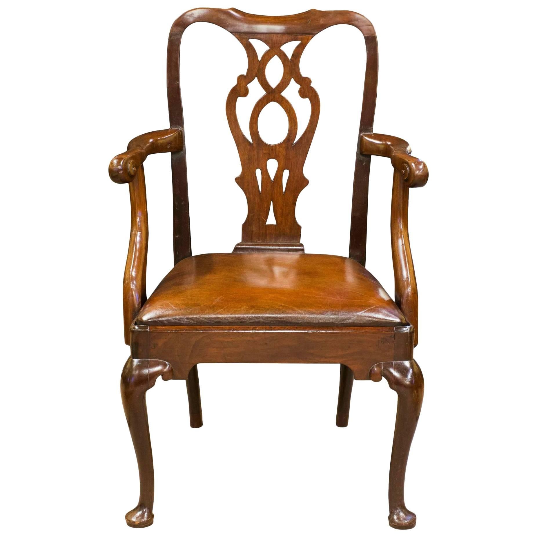 Mahogany Elbow Chair For Sale