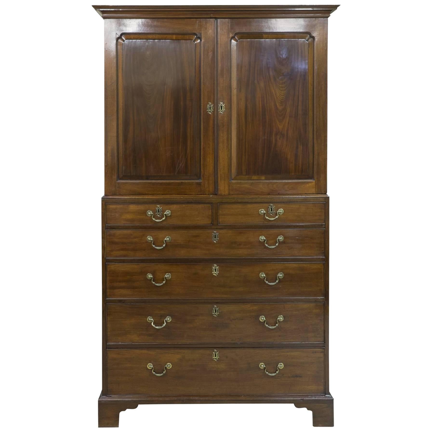 Cuban Mahogany Cabinet on Chest For Sale