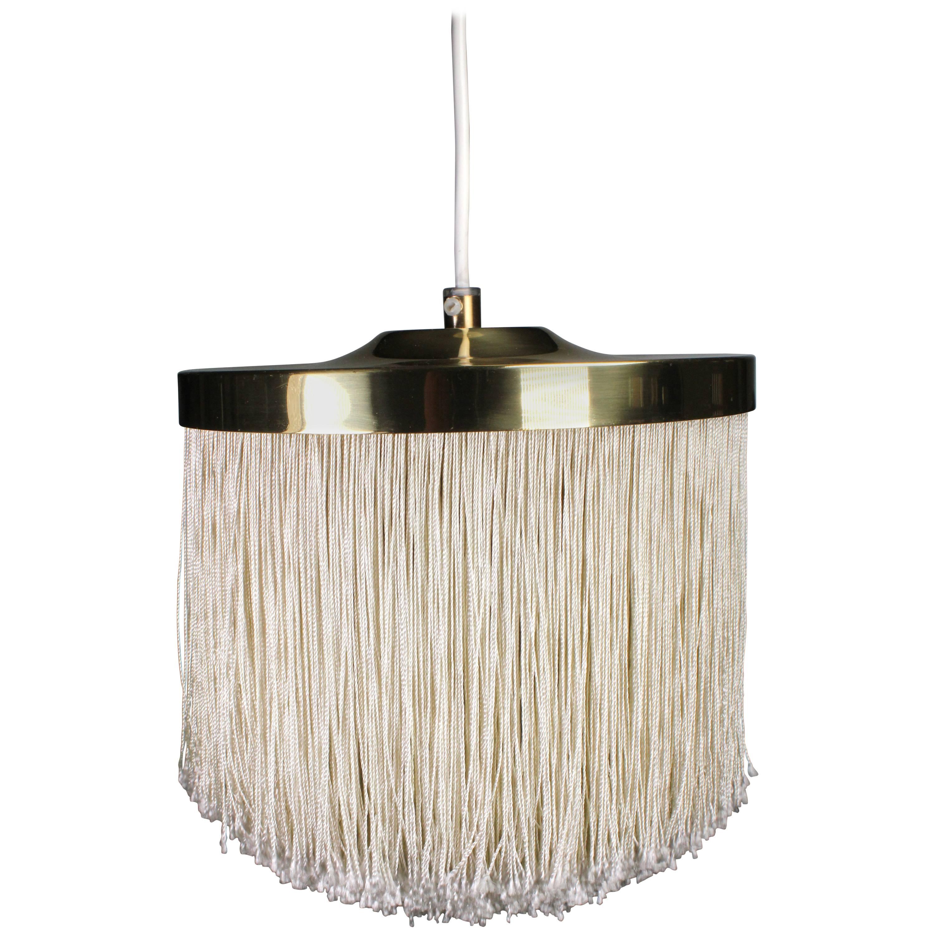 Hans Agne Jakobsson Sand Colored Silk Fringe Pendant, 1960s