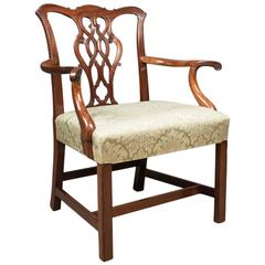 Antique Chair, Chippendale Influenced Carver Armchair, circa 1800
