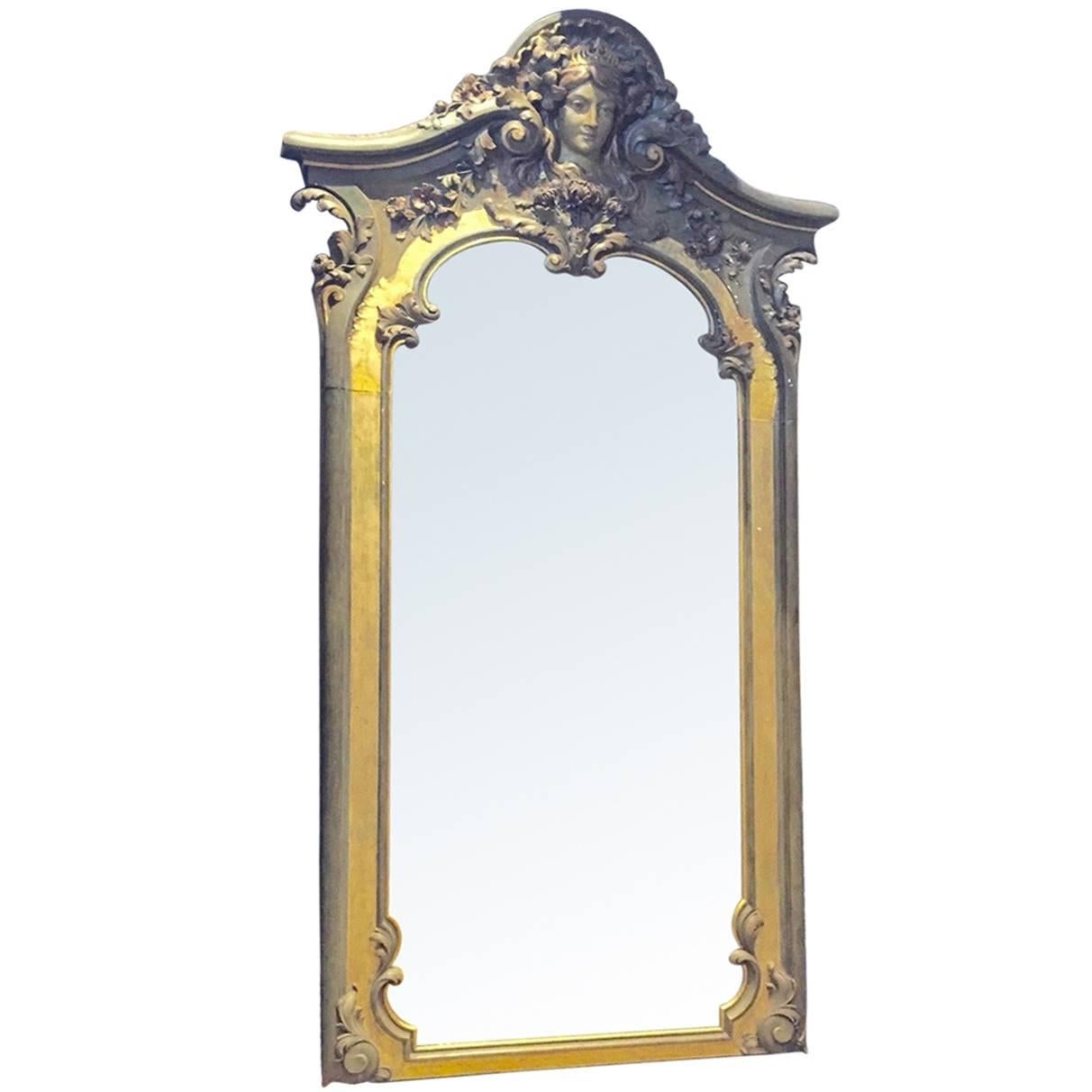 Monumental Ornately Carved Italian Mirror