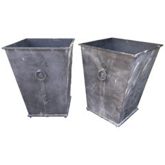 Pair of Handsome Large Steel Planters