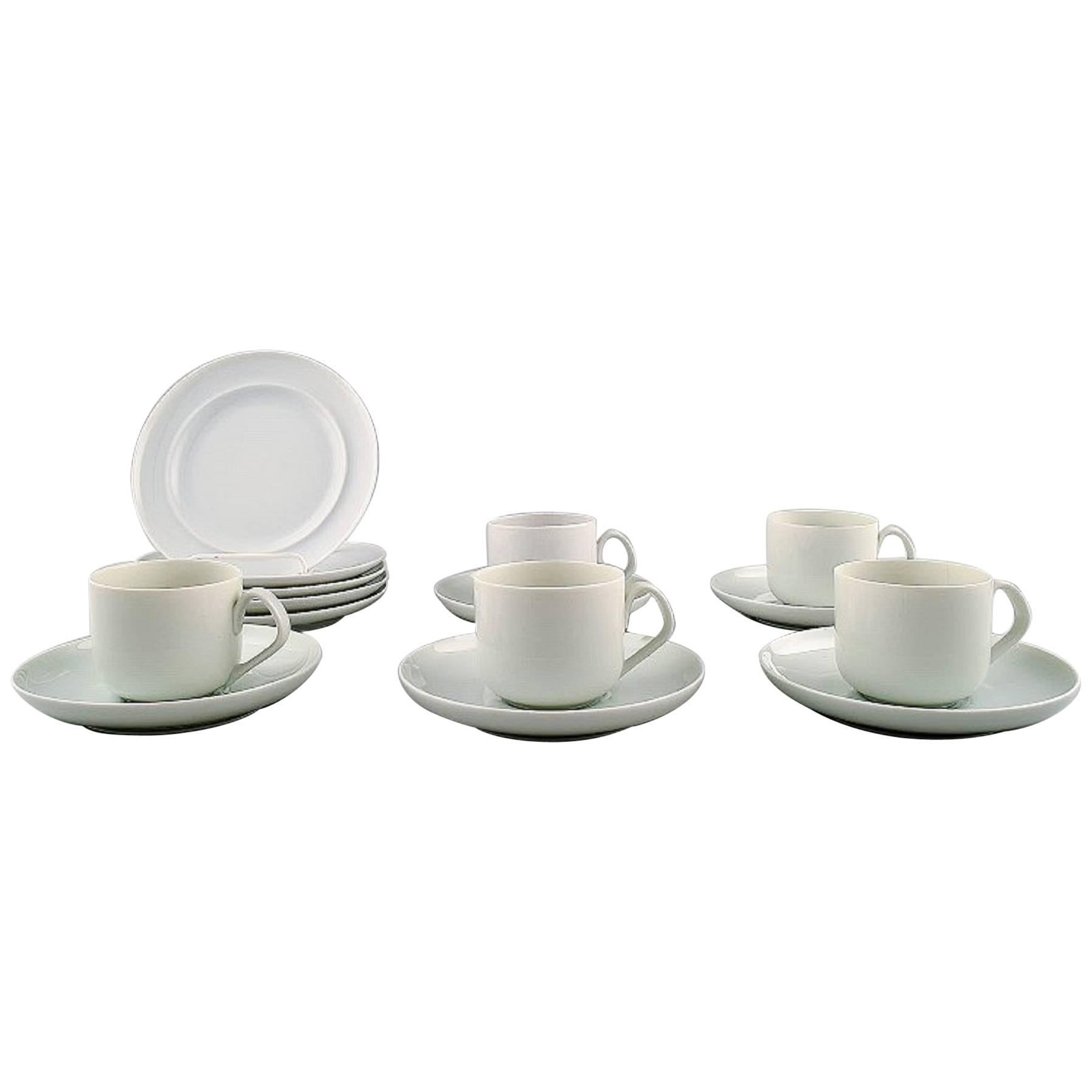 Bing & Grondahl, B&G, White Koppel, Five Person Coffee Service For Sale