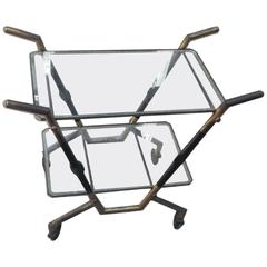 iTrolley, Living Room, Brass with Glass Shelves, 1950