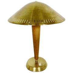 Scandinavian Mid-Century Table Lamp in Brass and Teak Made by ASEA Sweden