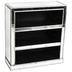 Attractive Art Deco Mirrored Bookcase DVD CD Holder, Late 20th Century