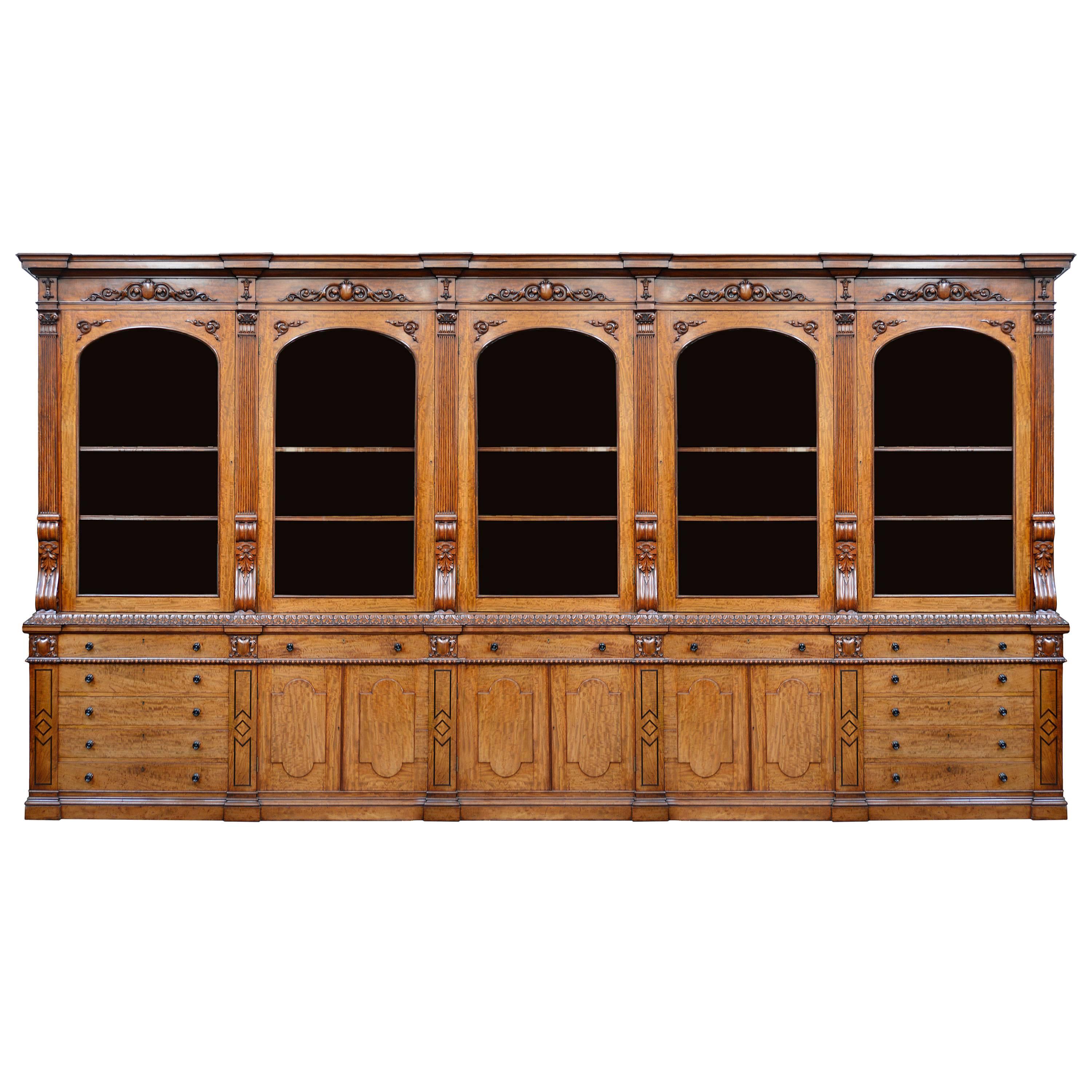 Large Late Regency Period Mahogany Library Bookcase