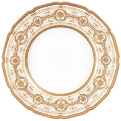 12 Stunning and Heavily Gilded Dinner Plates, Antique English 4