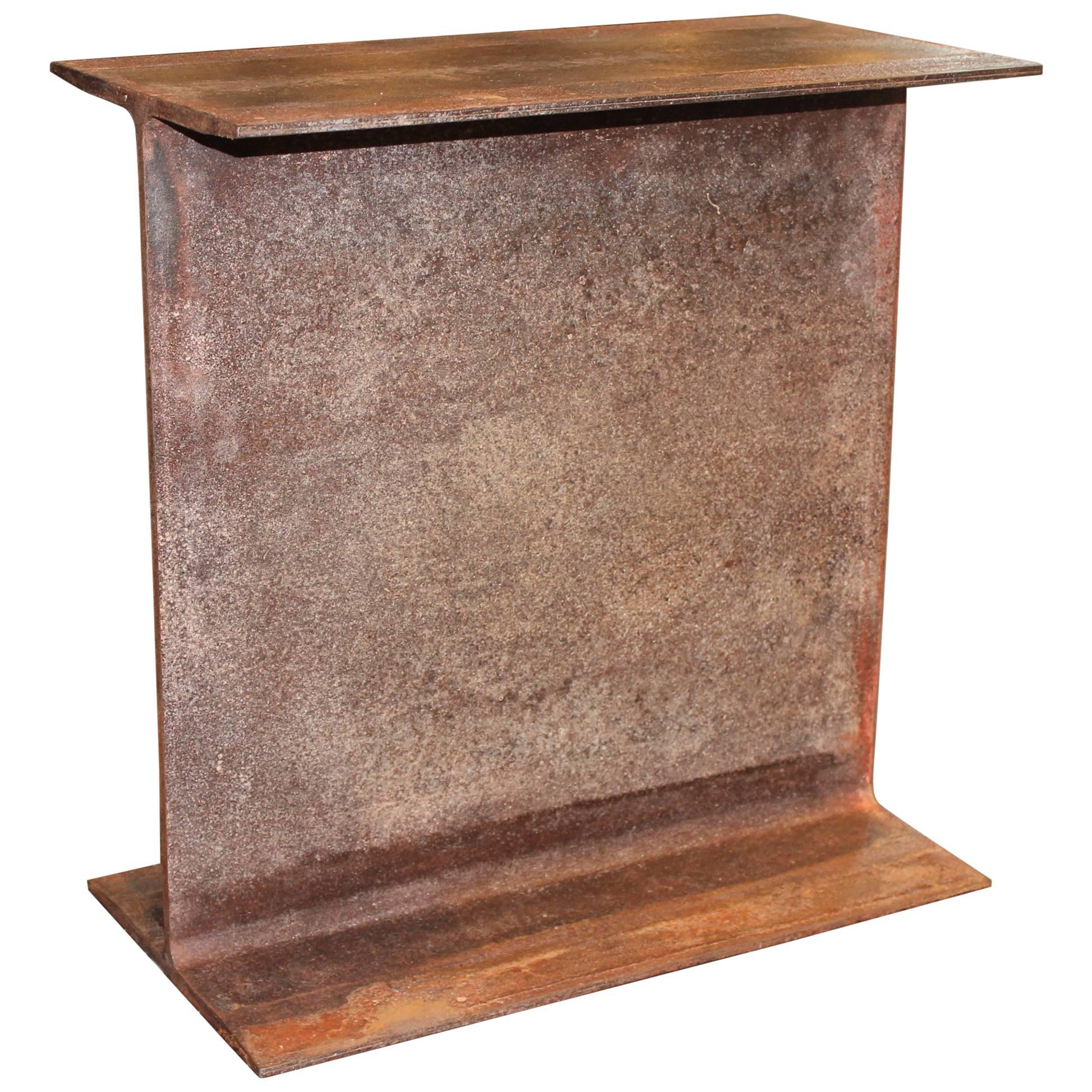 The "I" Beam End Table. Black Mottled Patina.