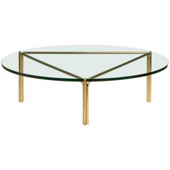 CA4G Contemporary Handcrafted Minimalist Modern Round Glass Coffee Table