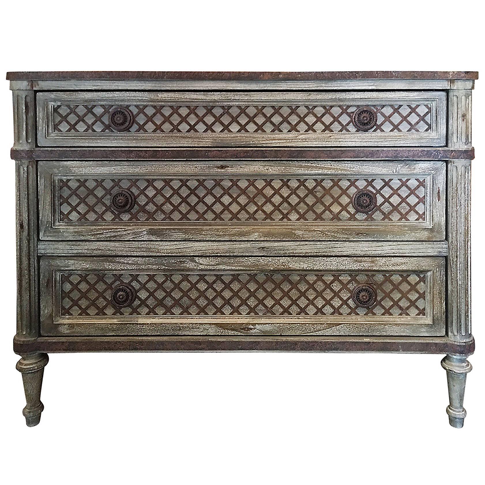 French Painted Chest of Drawer or Commode, 20th Century