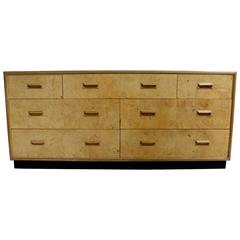 1970s Henredon Scene Two Burl Olive Seven Drawer Dresser or Credenza