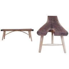Hudson Live Edge Arched Bench or Coffee Table by Hudson Workshop in Black Walnut 11