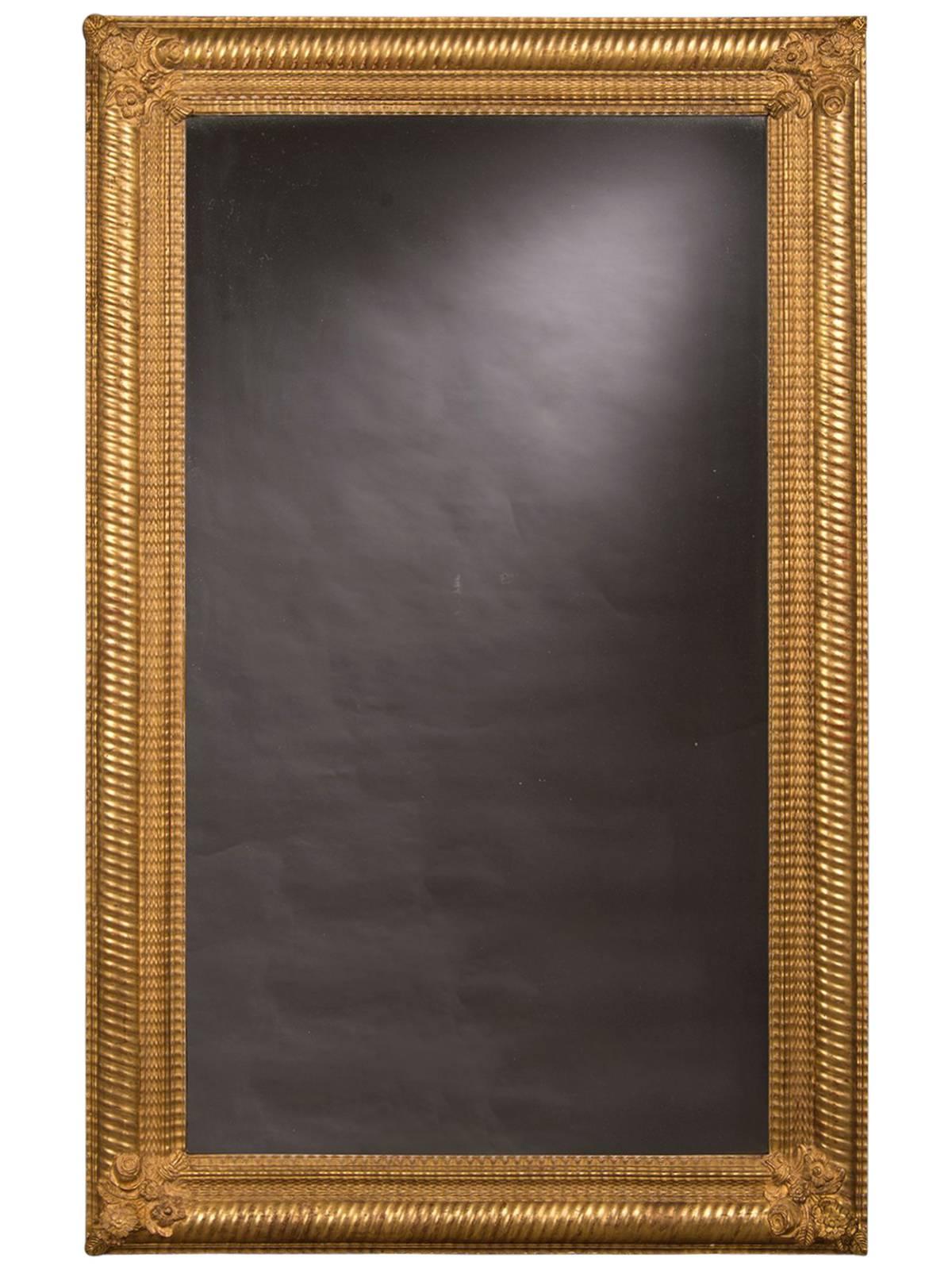 Antique French Gold Leaf Framed Mirror, circa 1895