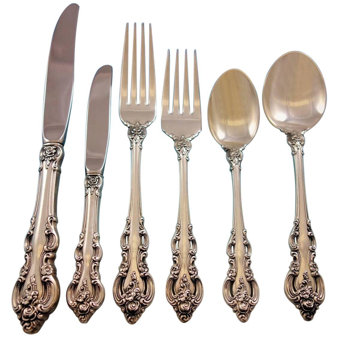 El Grandee by Towle Sterling Silver Flatware Set for 12 Service 79 Pieces For Sale