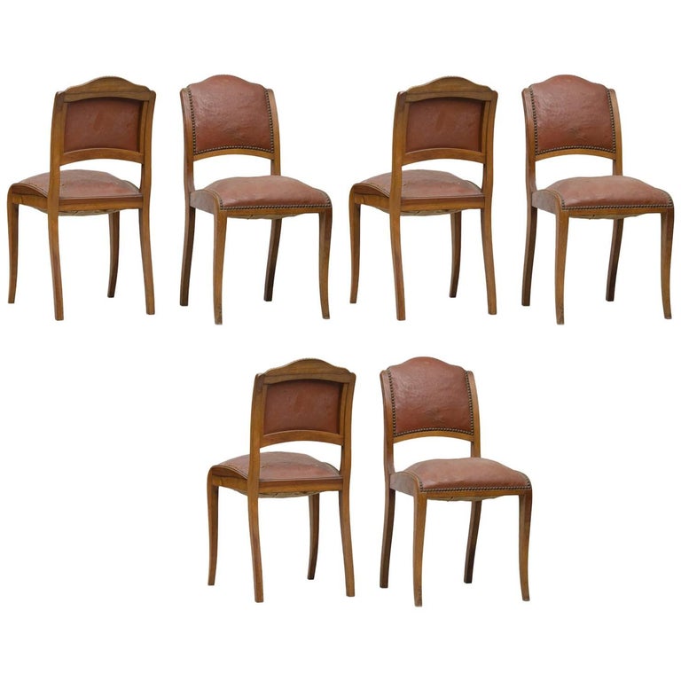 Art Deco Dining Chairs Set of Six For Sale