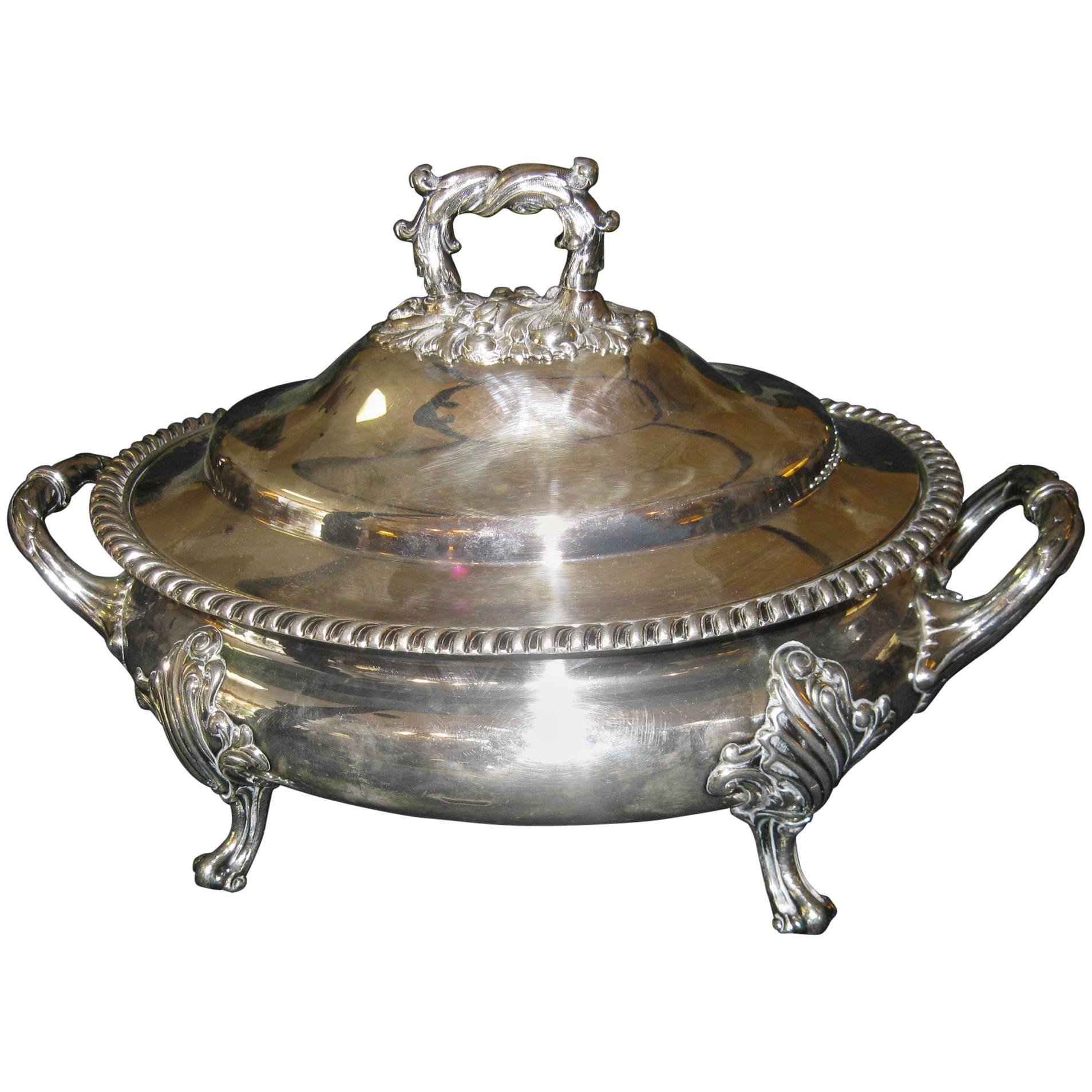 19th century Sheffield Silver Regency Style Tureen Walker, Knowles and Company