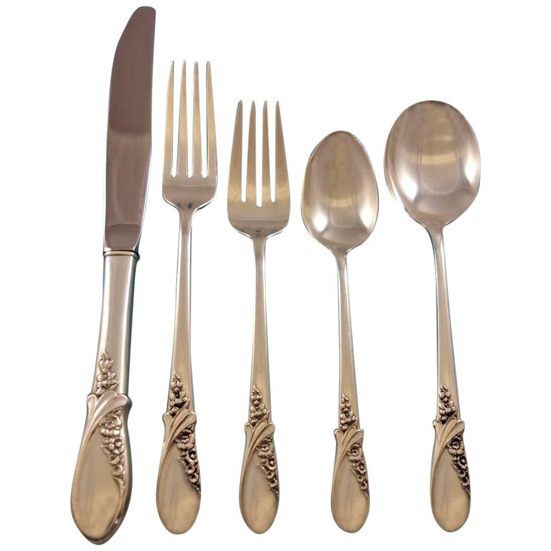 May Melody by International Sterling Silver Flatware Set for 12 Service 62 Pcs For Sale