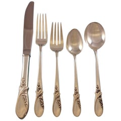 May Melody by International Sterling Juego de cubiertos de plata para 12 Servicio 62 piezas