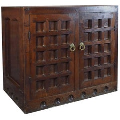 19th Century Arts & Crafts / Medieval Style Oak Cabinet