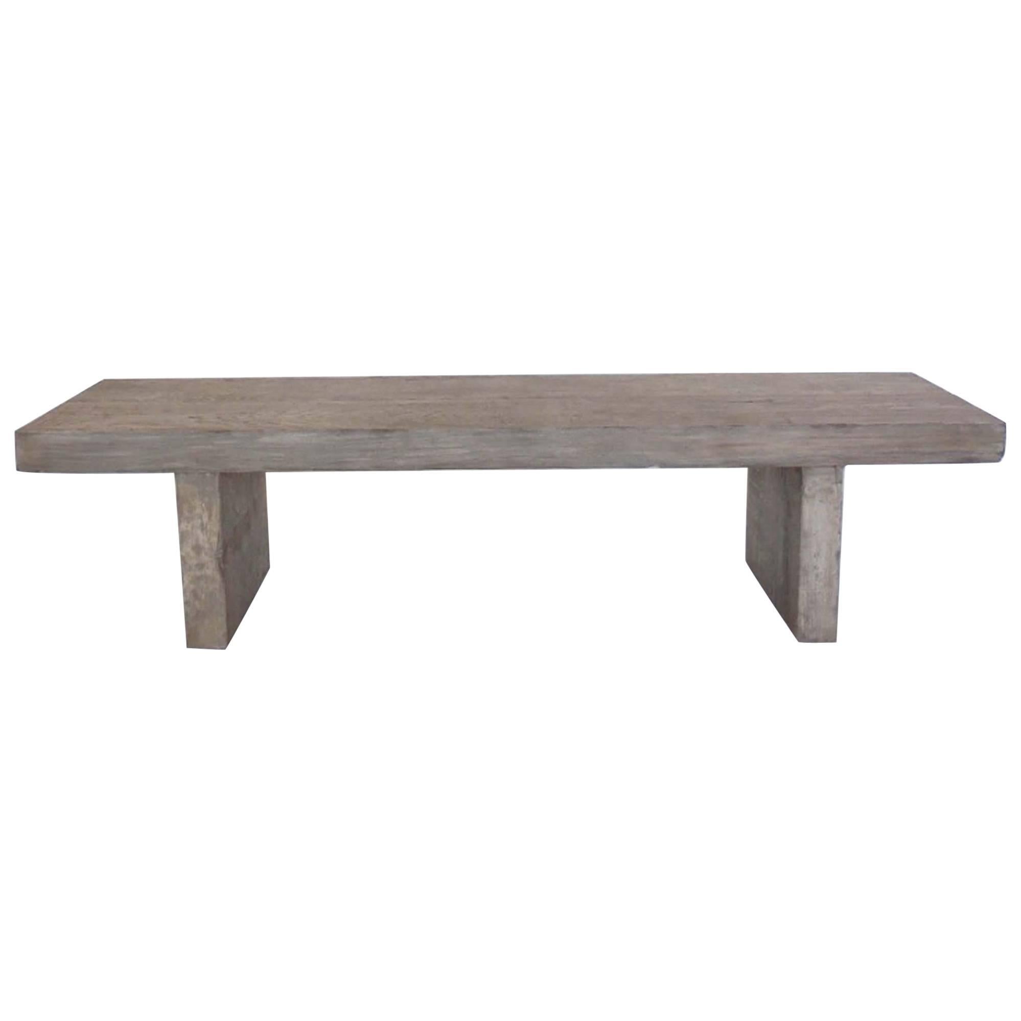 Dos Gallos Custom Grey Plank Bench or Cocktail Table