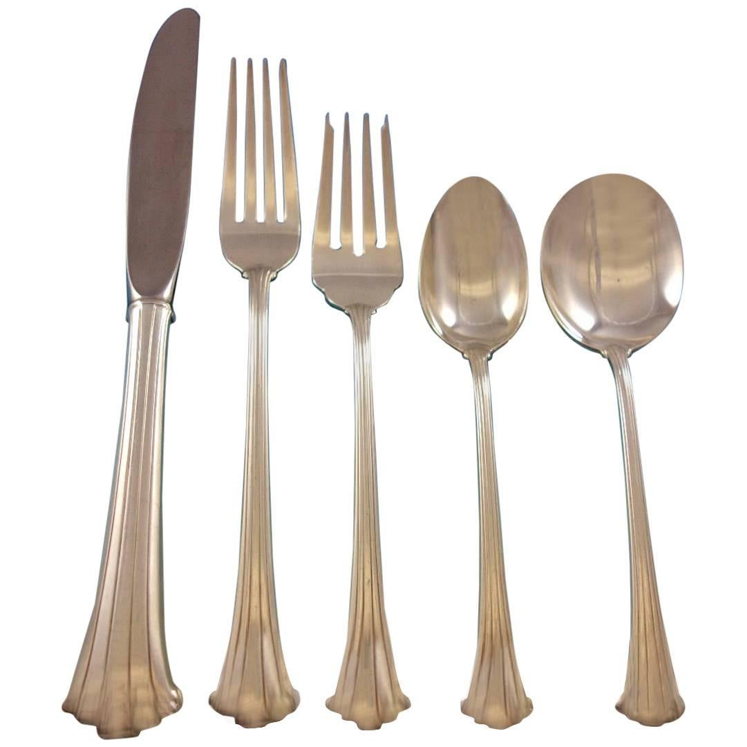 Newport Scroll by Gorham Sterling Silver Flatware Set 8 Service 45 Pieces Place For Sale