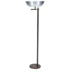 Kurt Versen Spun Aluminium and Patinated Brass "Flip Top" Floor Lamp, USA, 1940s 10