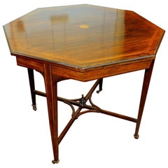 English 19th Century Jas. Shoolbred Inlaid Rosewood Octagonal Occasional Table