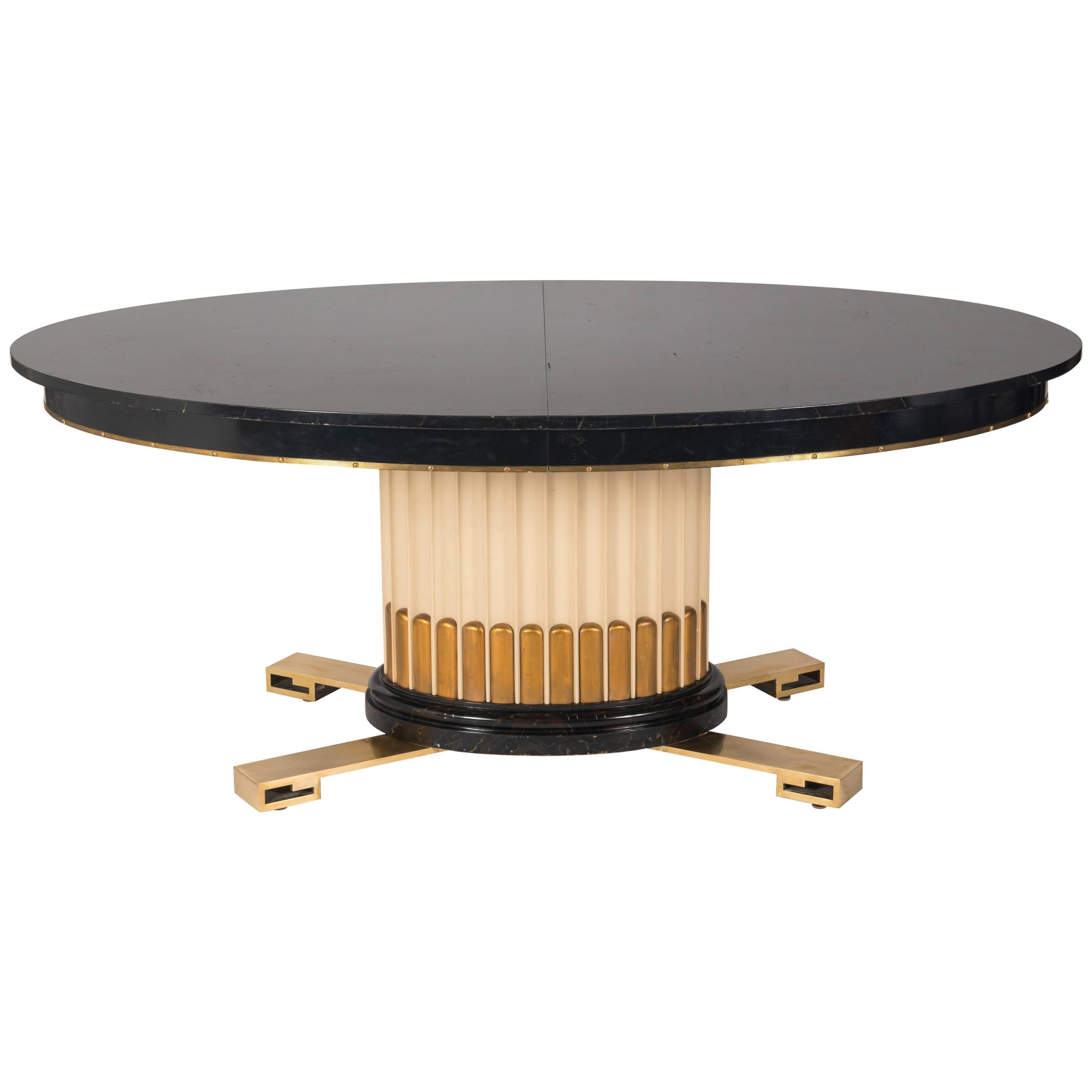 Art Deco Inspired Oval Dining Table by Renzo Rutili