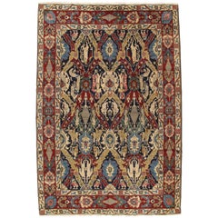 Antique Tabriz Carpet, Dragon Design, Handmade Oriental Rug Red, Blue, Gold