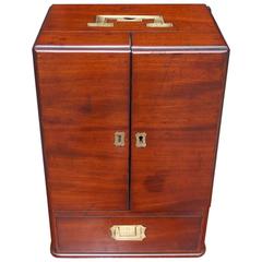 English Mahogany Doctor's Medical Box with Recessed Brasses, Circa 1820