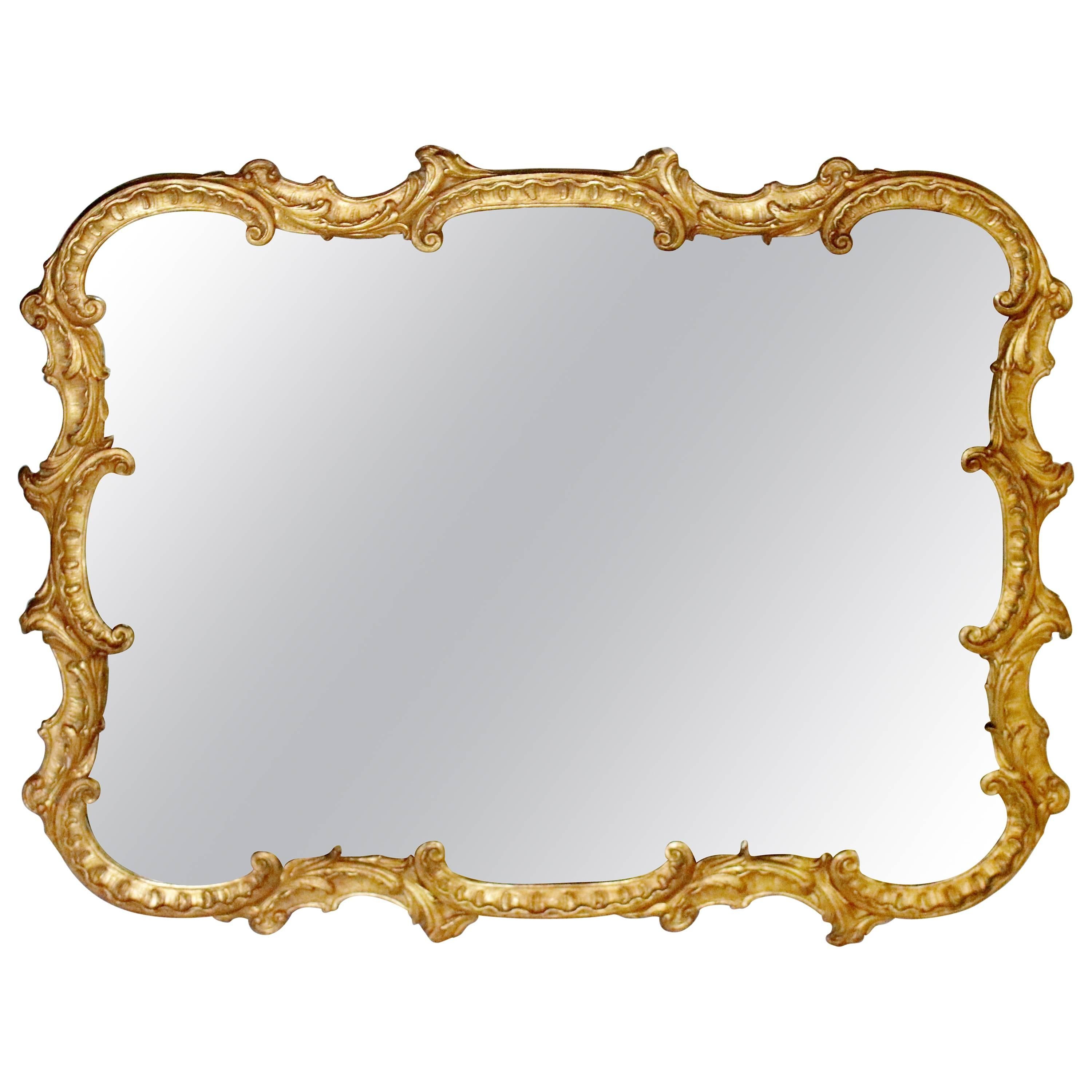 Antique Georgian Style Gold Mantel Mirror