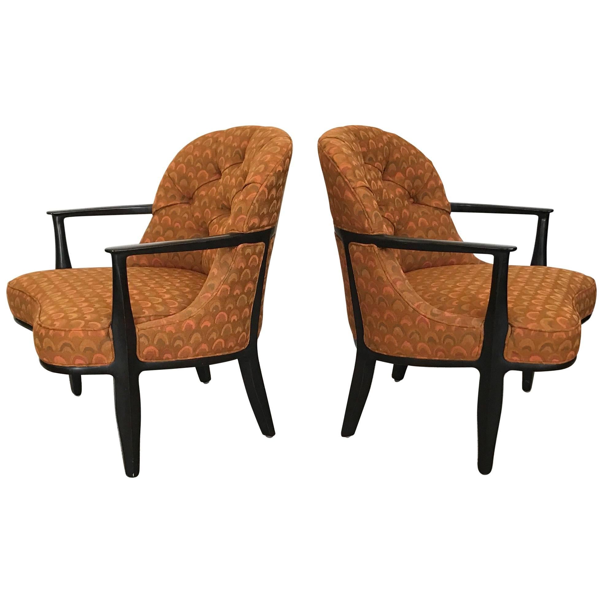 Pair of Classic Dunbar Janus Armchairs in Larsen Fabric