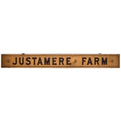 Carved and Gilded 19th Century Justamere Farm Sign