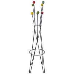 French Architectural Coat Rack Stand by Roger Feraud, Mid-Century, 1950s