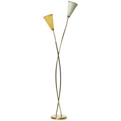 French Floor Lamp Attributed Maison Lunel, 1950s