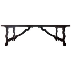 Large Spanish Dining Room Table with Lyre Leg 5