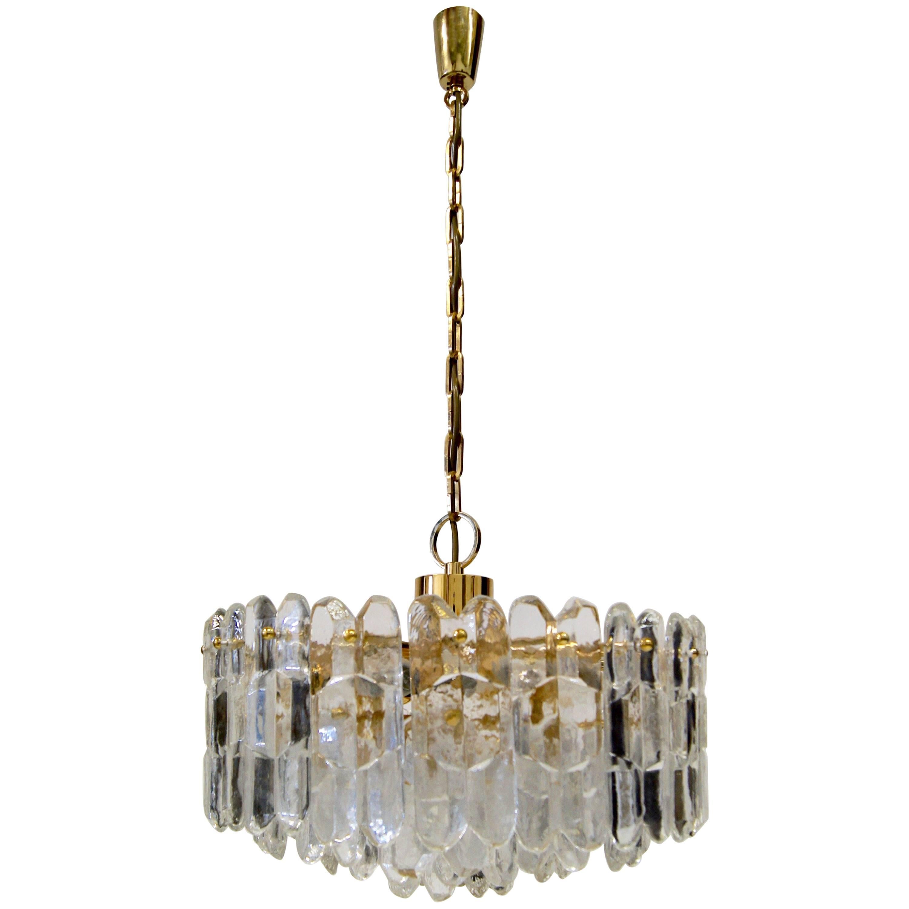 Crystal and Gold Kalmar Palazzo Chandelier For Sale